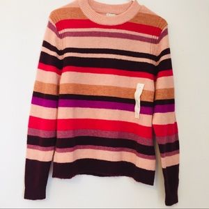 A NEW DAY NWT Pink Purple Striped Crewneck Sweater Size Small
